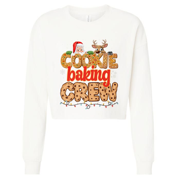 Christmas Cookie Crew Baking Pajamas Baking Family Funny Cropped Pullover Crew