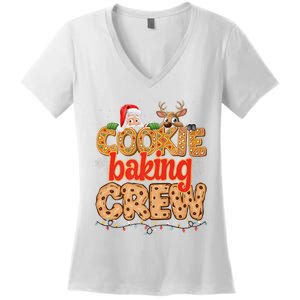 Christmas Cookie Crew Baking Pajamas Baking Family Funny Women's V-Neck T-Shirt