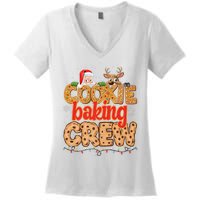 Christmas Cookie Crew Baking Pajamas Baking Family Funny Women's V-Neck T-Shirt