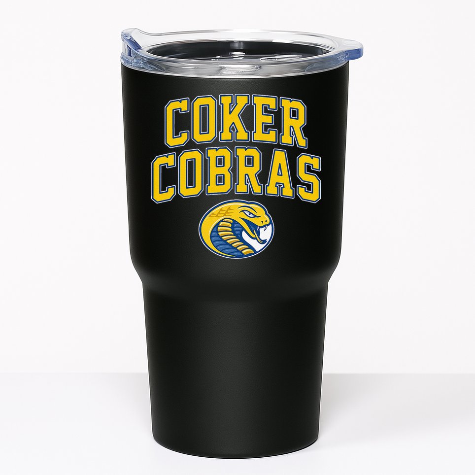 Coker College Cobras Arch Vintage Sports Design Tumbler