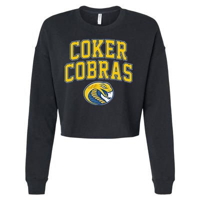 Coker College Cobras Arch Vintage Sports Design Cropped Pullover Crew