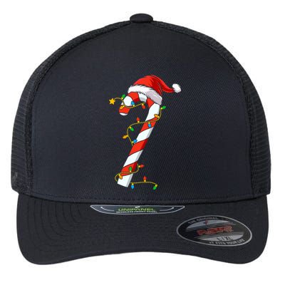 Christmas Candy Cane Santa Xmas Flexfit Unipanel Trucker Cap