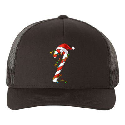 Christmas Candy Cane Santa Xmas Yupoong Adult 5-Panel Trucker Hat