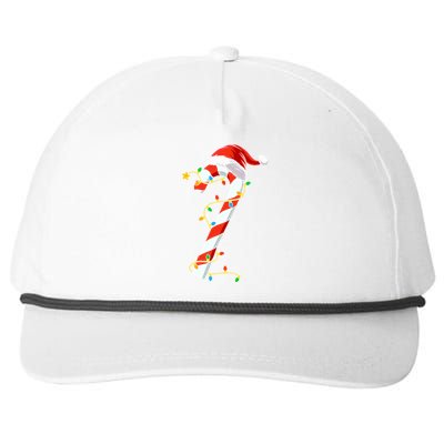 Christmas Candy Cane Santa Xmas Snapback Five-Panel Rope Hat