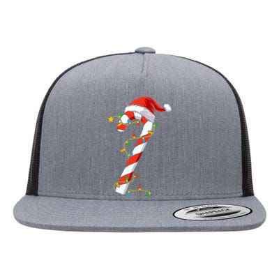 Christmas Candy Cane Santa Xmas Flat Bill Trucker Hat