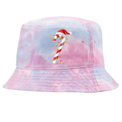 Christmas Candy Cane Santa Xmas Tie-Dyed Bucket Hat