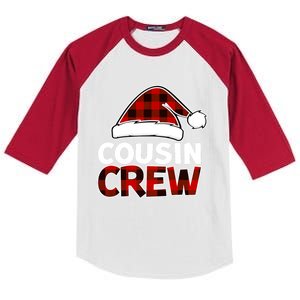 Christmas Cousin Crew Buffalo Red Plaid Pajamas Family Xmas Gift Kids Colorblock Raglan Jersey