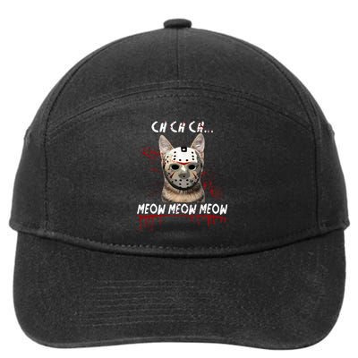 Ch Ch Ch Meow Meow Scary Friday Costume Halloween Cat 7-Panel Snapback Hat