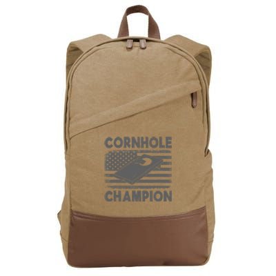 Cornhole Champion Cornhole Team Bean Bag Funny Cornhole Cotton Canvas Backpack