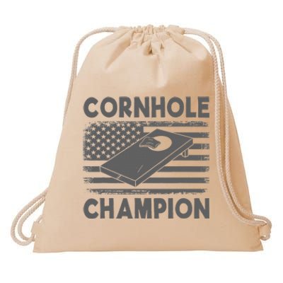 Cornhole Champion Cornhole Team Bean Bag Funny Cornhole Drawstring Bag