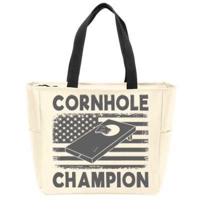 Cornhole Champion Cornhole Team Bean Bag Funny Cornhole Zip Tote Bag