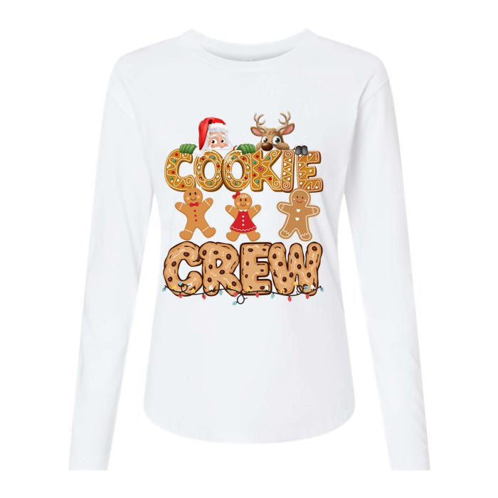 Christmas Cookie Crew Pajamas Baking Family Funny Womens Cotton Relaxed Long Sleeve T-Shirt