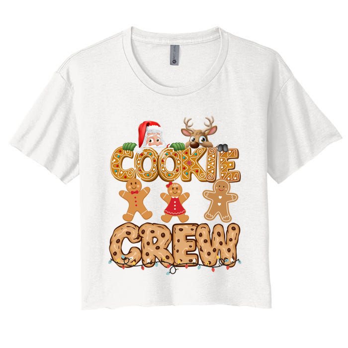 Christmas Cookie Crew Pajamas Baking Family Funny Women's Crop Top Tee