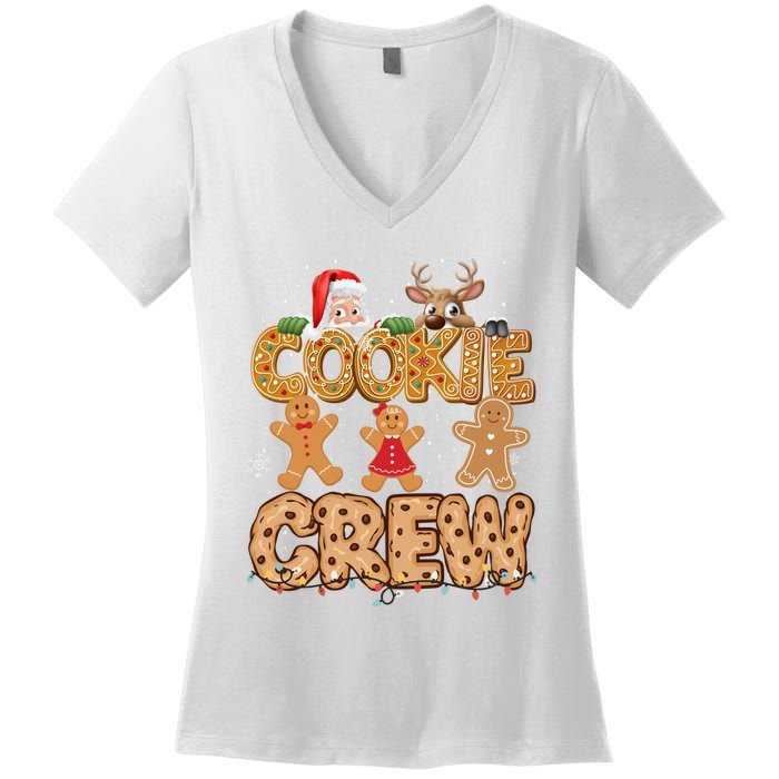 Christmas Cookie Crew Pajamas Baking Family Funny Women's V-Neck T-Shirt