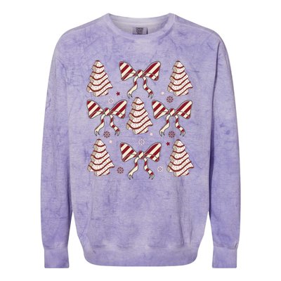 Cute Christmas Coquette Snack Cake Trees Colorblast Crewneck Sweatshirt