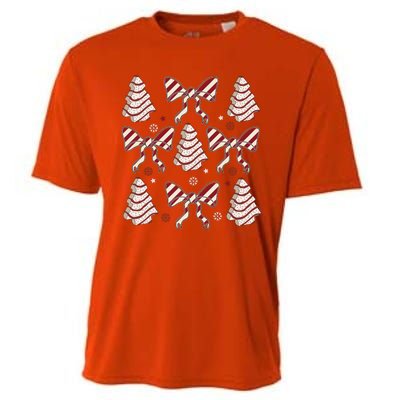 Cute Christmas Coquette Snack Cake Trees Cooling Performance Crew T-Shirt