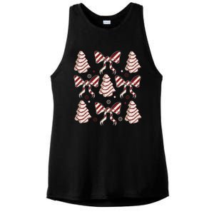 Cute Christmas Coquette Snack Cake Trees Ladies PosiCharge Tri-Blend Wicking Tank