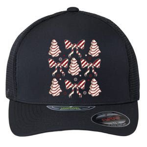 Cute Christmas Coquette Snack Cake Trees Flexfit Unipanel Trucker Cap