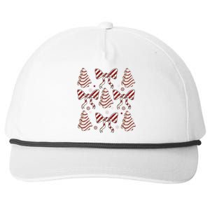 Cute Christmas Coquette Snack Cake Trees Snapback Five-Panel Rope Hat