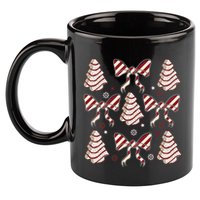 Cute Christmas Coquette Snack Cake Trees 11oz C Handle Ceramic Mug