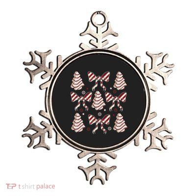 Cute Christmas Coquette Snack Cake Trees Metallic Star Ornament