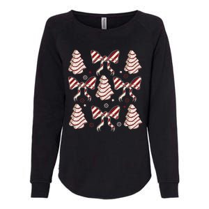 Cute Christmas Coquette Snack Cake Trees Womens California Wash Sweatshirt