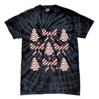 Cute Christmas Coquette Snack Cake Trees Tie-Dye T-Shirt