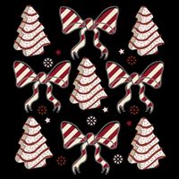 Cute Christmas Coquette Snack Cake Trees Tie-Dye T-Shirt