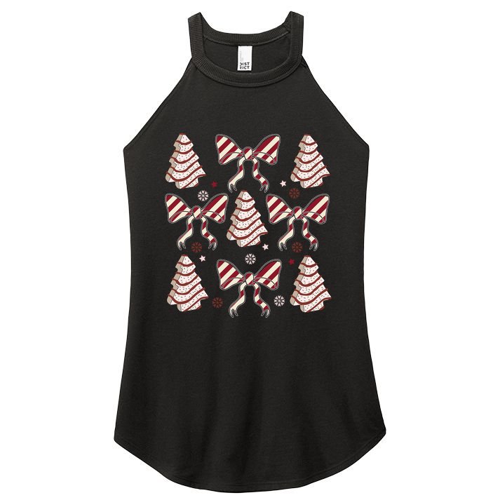 Cute Christmas Coquette Snack Cake Trees Women's Perfect Tri Rocker Tank