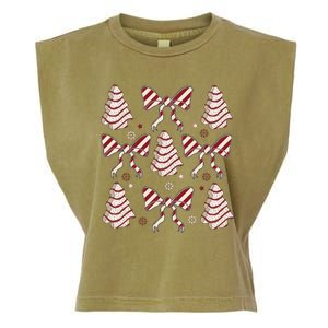 Cute Christmas Coquette Snack Cake Trees Garment-Dyed Women's Muscle Tee