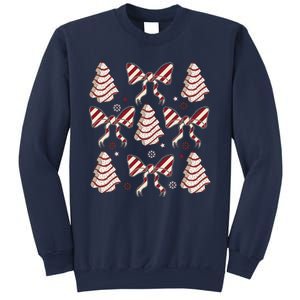 Cute Christmas Coquette Snack Cake Trees Sweatshirt