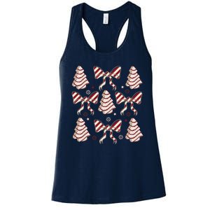 Cute Christmas Coquette Snack Cake Trees Women's Racerback Tank