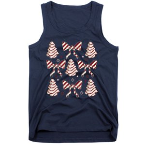 Cute Christmas Coquette Snack Cake Trees Tank Top