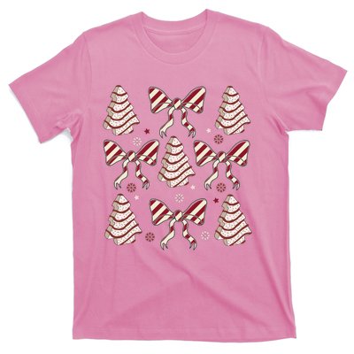 Cute Christmas Coquette Snack Cake Trees T-Shirt