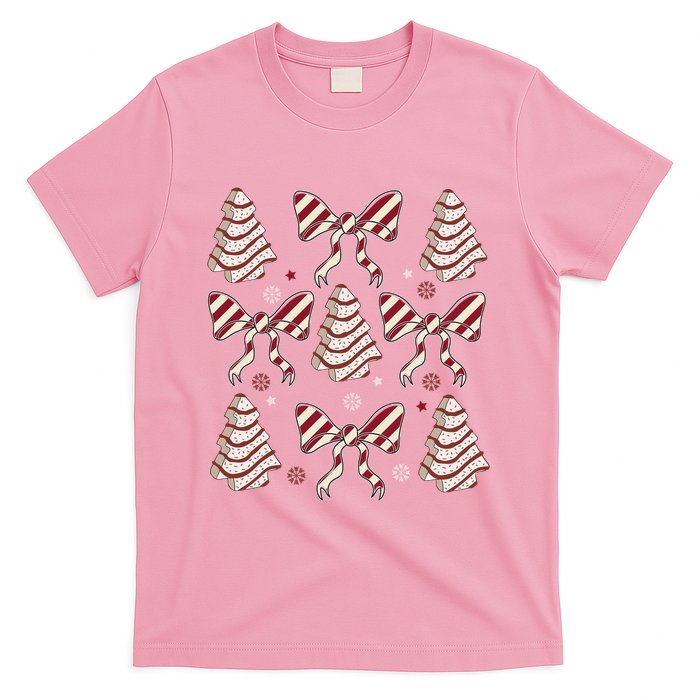 Cute Christmas Coquette Snack Cake Trees T-Shirt