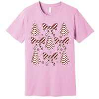 Cute Christmas Coquette Snack Cake Trees Premium T-Shirt