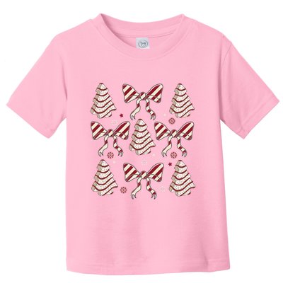 Cute Christmas Coquette Snack Cake Trees Toddler T-Shirt