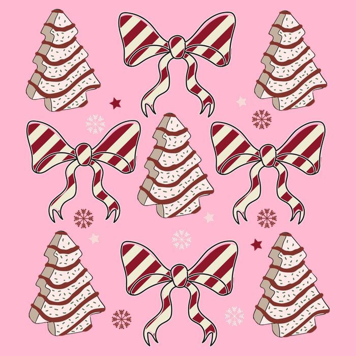 Cute Christmas Coquette Snack Cake Trees Kids Hoodie