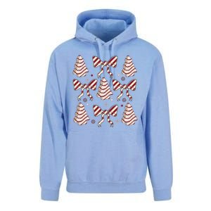 Cute Christmas Coquette Snack Cake Trees Unisex Surf Hoodie