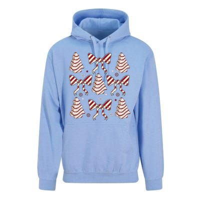 Cute Christmas Coquette Snack Cake Trees Unisex Surf Hoodie