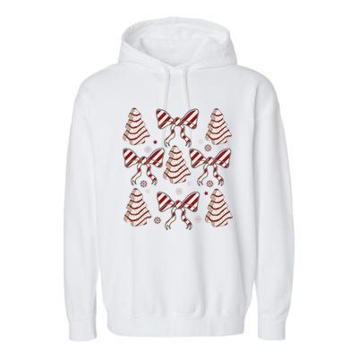 Cute Christmas Coquette Snack Cake Trees Garment-Dyed Fleece Hoodie