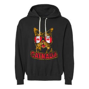 Catnada Canadian Cat Animal Canada Day Canada Garment-Dyed Fleece Hoodie