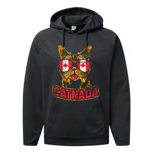 Catnada Canadian Cat Animal Canada Day Canada Performance Fleece Hoodie