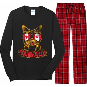 Catnada Canadian Cat Animal Canada Day Canada Long Sleeve Pajama Set