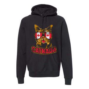 Catnada Canadian Cat Animal Canada Day Canada Premium Hoodie