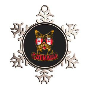 Catnada Canadian Cat Animal Canada Day Canada Metallic Star Ornament