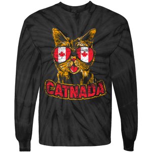 Catnada Canadian Cat Animal Canada Day Canada Tie-Dye Long Sleeve Shirt