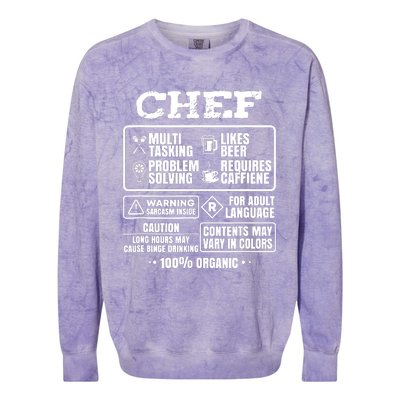 Chef Cooking Colorblast Crewneck Sweatshirt