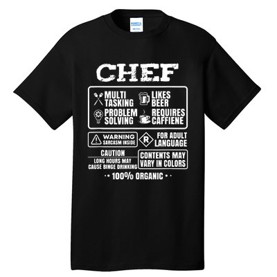 Chef Cooking Tall T-Shirt