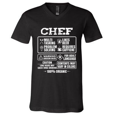 Chef Cooking V-Neck T-Shirt